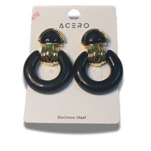 pendientes de botón cuadrado con nudo en acero inoxidable