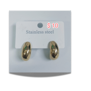 pendientes de botón cuadrado con nudo en acero inoxidable