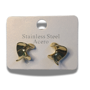 pendientes de botón cuadrado con nudo en acero inoxidable