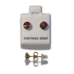 pendientes de botón cuadrado con nudo en acero inoxidable