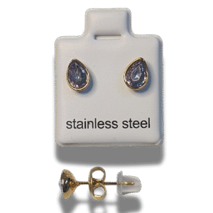 pendientes de botón cuadrado con nudo en acero inoxidable