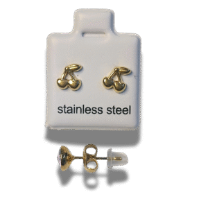 pendientes de botón cuadrado con nudo en acero inoxidable