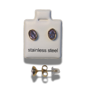 pendientes de botón cuadrado con nudo en acero inoxidable