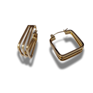 pendientes de botón cuadrado con nudo en acero inoxidable