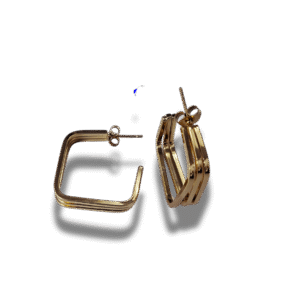 pendientes de botón cuadrado con nudo en acero inoxidable