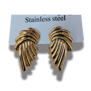 pendientes de botón cuadrado con nudo en acero inoxidable