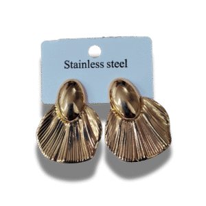 pendientes de botón cuadrado con nudo en acero inoxidable