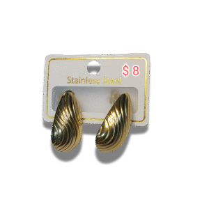 pendientes de botón cuadrado con nudo en acero inoxidable