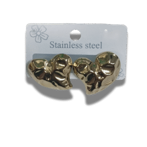 pendientes de botón cuadrado con nudo en acero inoxidable