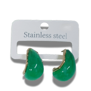 pendientes de botón cuadrado con nudo en acero inoxidable