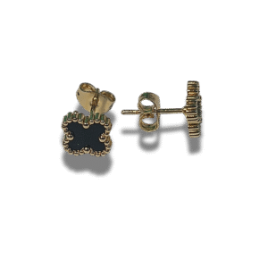 pendientes de botón cuadrado con nudo en acero inoxidable