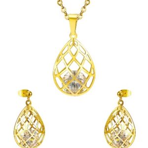 set acero dorado gota con brillo