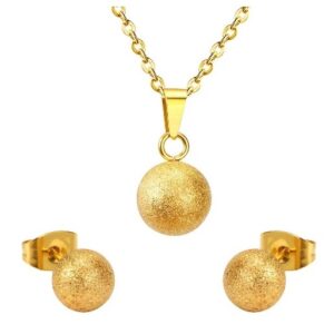 set acero dorado bola esmerilada