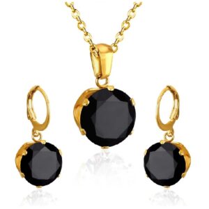 set acero dorado brillo negro