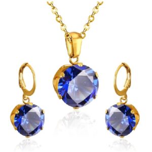 set acero dorado brillo azul