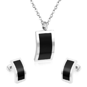 set acero rectangulo negro