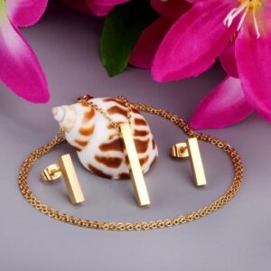 set acero dorado barra