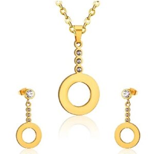 set acero dorado circulo con brillos