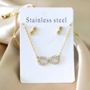 set acero dorado infinito con brillos