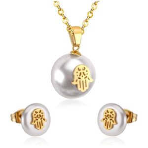 set acero perla con mano hamsa (copia)