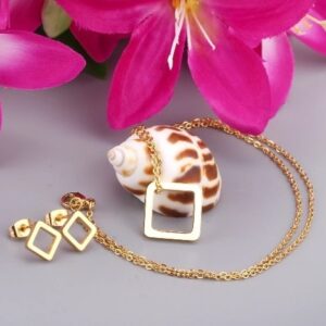 set acero dorado rombo