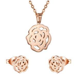 set acero rosado rosa abril