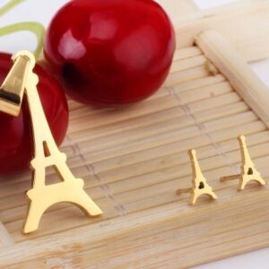 set acero dorado torre eiffel