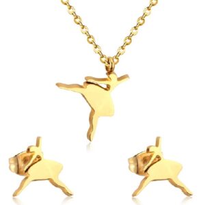 set acero dorado bailarina