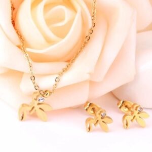 set acero dorado adita bosque con brillo