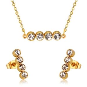 set acero dorado barra horizontal con brillos