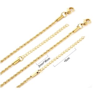 cadena acero dorada cordon 45 cm