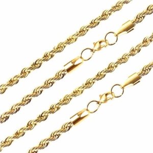 cadena acero dorada cordon grueso 45 cm