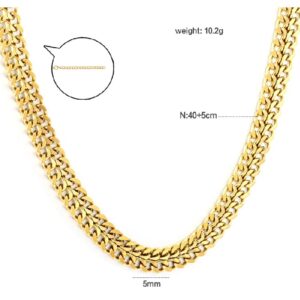 cadena acero dorada 5mm ancho 45cm largo