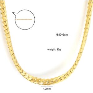 cadena acero dorada 4.2mm ancho 40cm largo