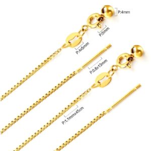 cadena acero dorada cubica 1mm a 45cm l