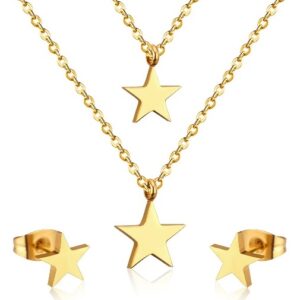set acero dorado doble estrella