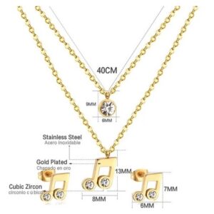 set acero dorado nota musical