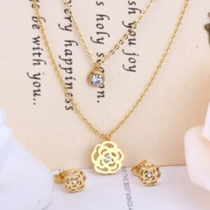 set acero dorado rosa abril y brillo