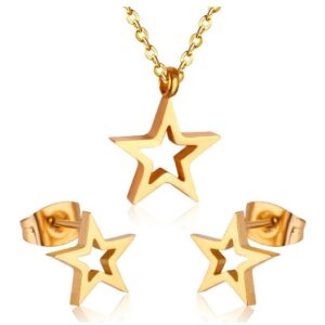 set acero dorado estrella